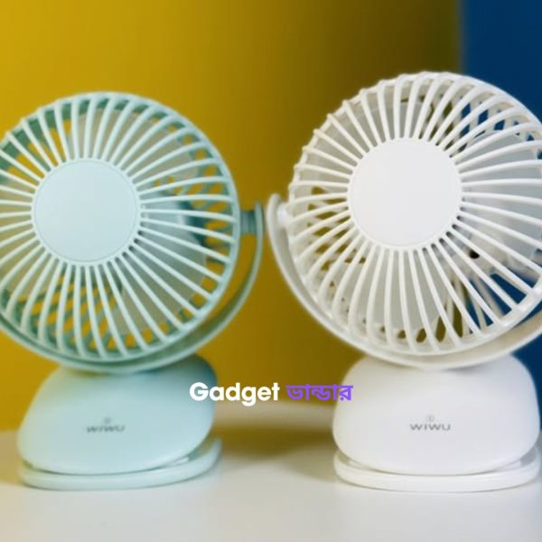 NEW!! mini Clip Fan 360 Degree Rotation Rechargeable Fan (WiWu FS03)- White Color - Image 3