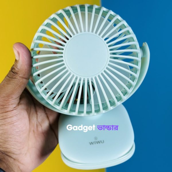 NEW!! mini Clip Fan 360 Degree Rotation Rechargeable Fan (WiWu FS03)- White Color - Image 5